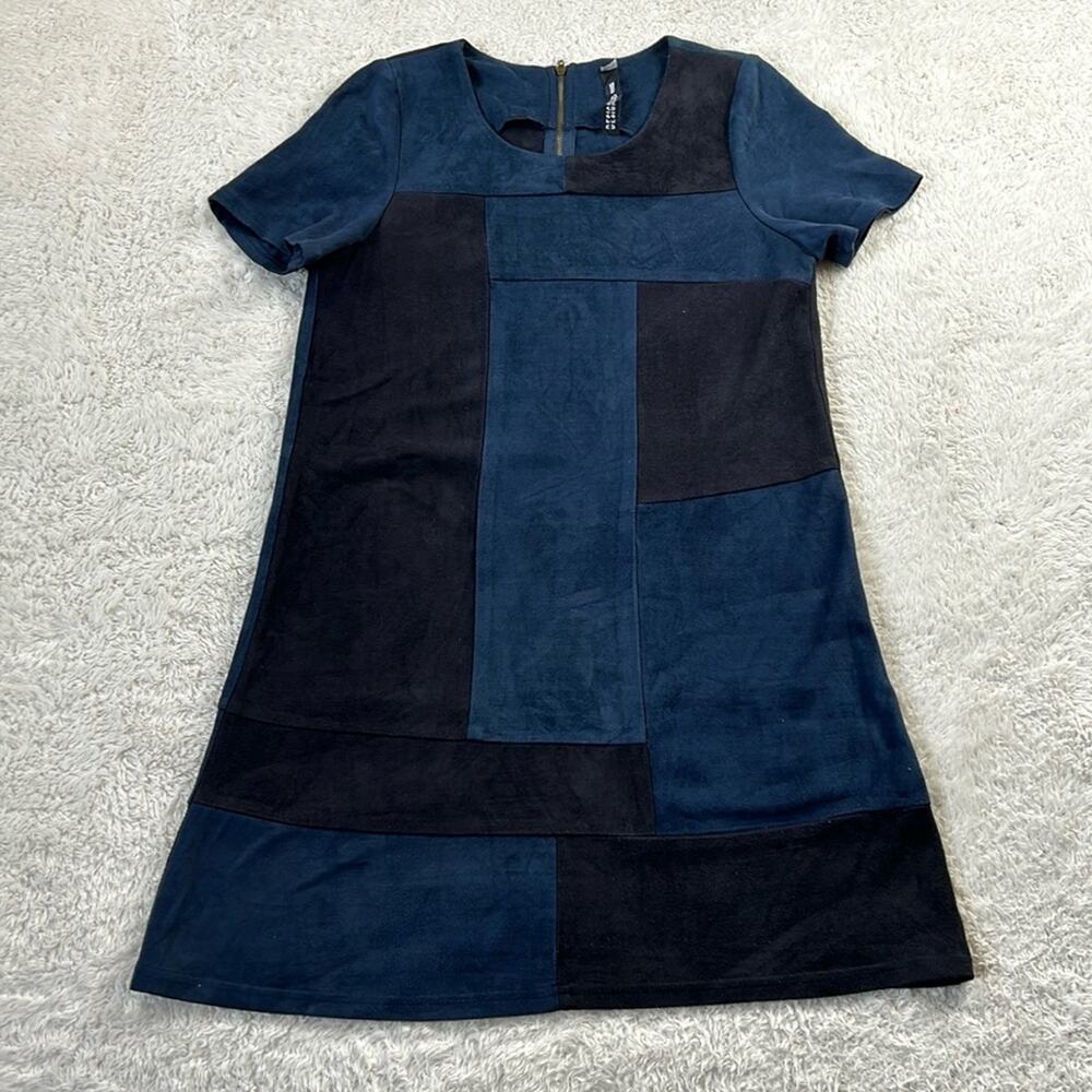 Design Lab Lord and Taylor faux suede mod drop waist dress,‎ size med